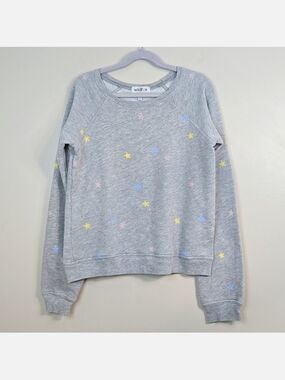 Wildfox Kids Grey Star Sweatshirt, Size 6 ~ EUC